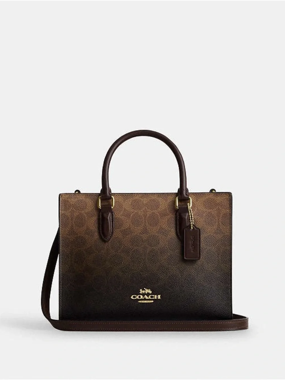Coach CDY27 Maggie Small Tote Bag In Maple Ombre Signature Canvas
